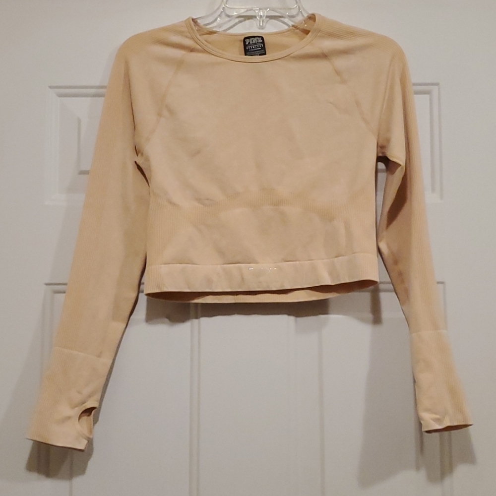 PINK Seamless Workout Cropped Crew-L